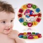 Wooden 12 Number Clock Toy Baby Colorful Puzzle Digital Geometry Clock Education