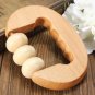 Handheld Rotation Wooden Ball Rolling Massage Body Arm Waist Roller Massager