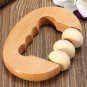 Handheld Rotation Wooden Ball Rolling Massage Body Arm Waist Roller Massager