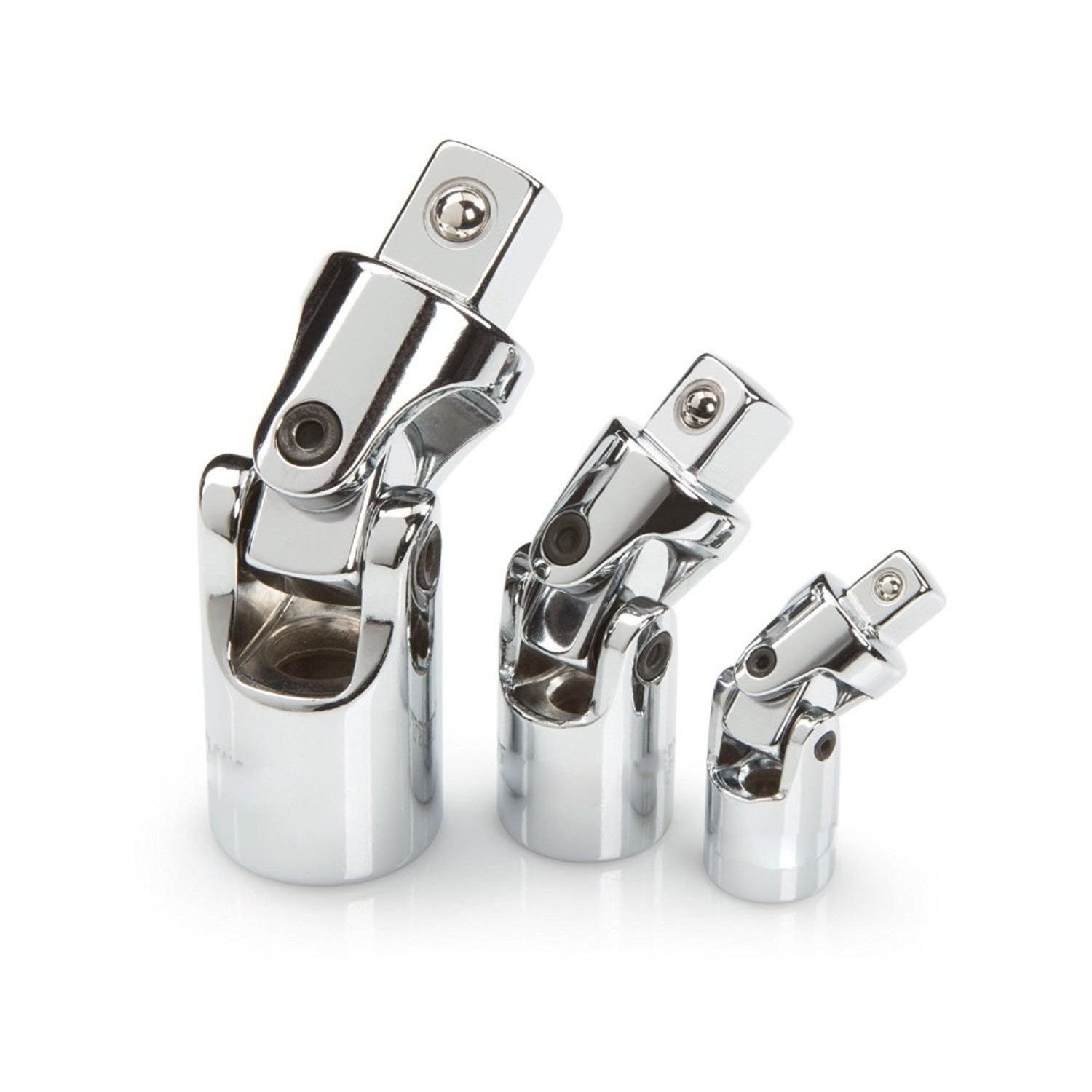 3 Pcs Impact Universal Joint Socket Set Swivel Hand Tools U-Joint 1/4-Inch 3/8-I