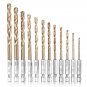 Drill Bit 13pcs Bits Set Tools Screw Extractor Woodworking Power Six Angle Metal