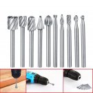 10pc Drill Power Tools Bit Milling Cutter Electric Grinder Head Engraving Carvin