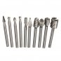 10pcs 1/8 Inch Shank Milling Rotary File Burrs Bit Set Wood Carving Rasps