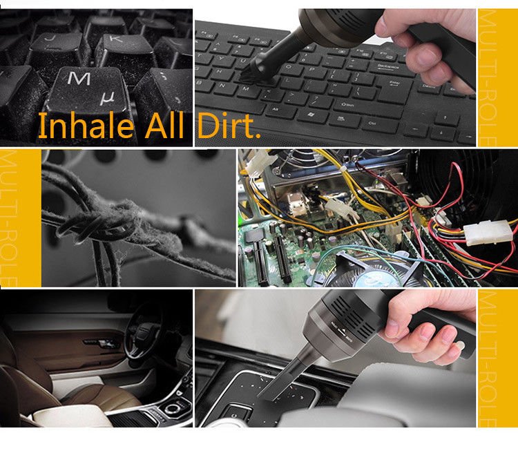 Portable USB Mini Vacuum Cleaner Computer Keyboard Dust Cleaning Brush Handheld