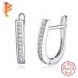 925 Sterling Silver Earrings U Shape Stud Earrings for Women White Cubic Zircon