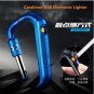 Safety Hook Windproof USB Electronic Lighter Self Locking Lifting Cigarette Hack