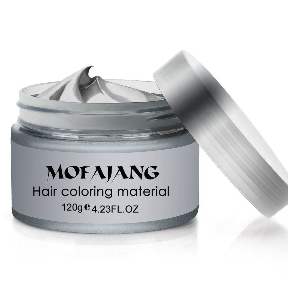 Silver Colour Grey Hair Wax Men Women Grandma Hair Ash Dye Gray Mud Temporary