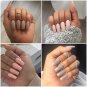 Transparent Fake Nail Art Tips Natural Full French Acrylic Manicure Artificial