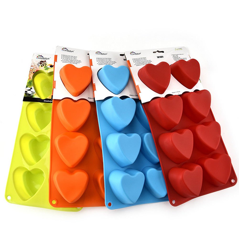 Heart-Shaped Silicone Mold Fondant Cake Decor Chocolate Baking Soap Ice DIY Tool