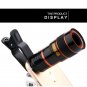 Universal HD 12x Optical Telescope Camera Lens Zoom Clip-on For Mobile Phone US