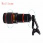 Universal HD 12x Optical Telescope Camera Lens Zoom Clip-on For Mobile Phone US
