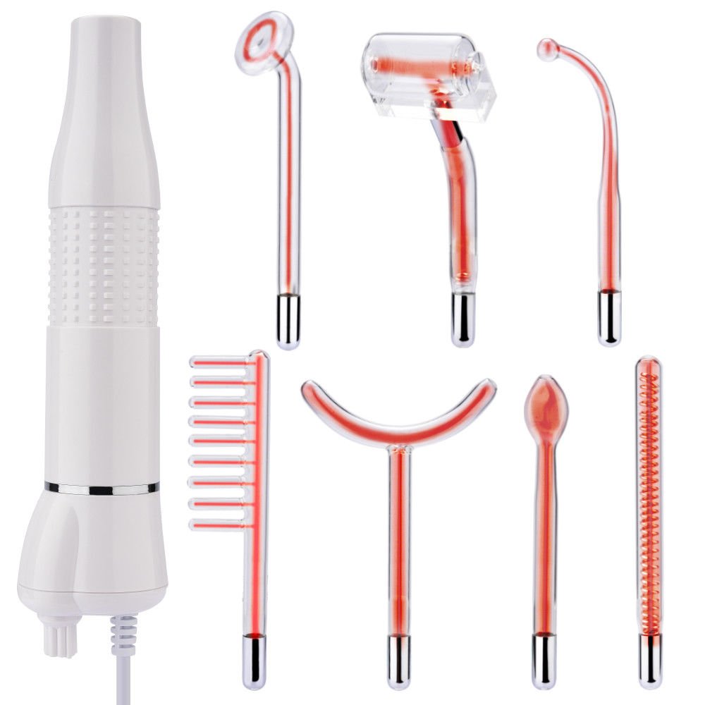 High Frequency Facial Skin Care Neon Gas Orange Purple Color 7 Electrodes Parts