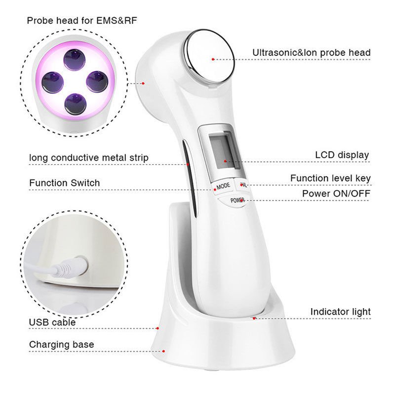 EMS RF IPL Vibration Beauty Instrument Ultrasonic Face Massager Remove ...