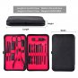 Professional Nail Clipper Set Black Stainless Steel Curved Blades Manicure 15PCS