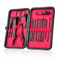Professional Nail Clipper Set Black Stainless Steel Curved Blades Manicure 15PCS