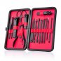 Professional Nail Clipper Set Black Stainless Steel Curved Blades Manicure 15PCS