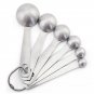 Stainless Steel Round Head Measuring Spoons Set of 6 Accurate Spoons Ingredients