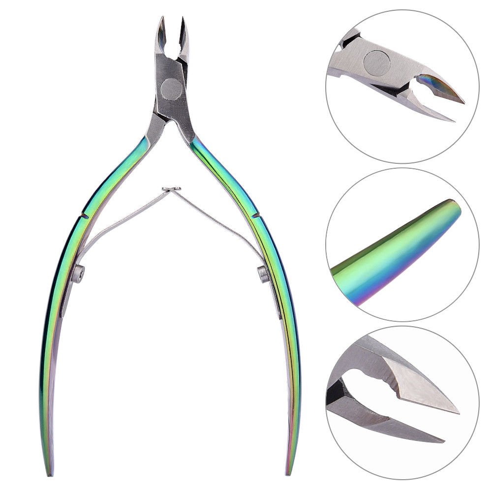 Rainbow Stainless Steel Nail Art Clipper Scissor Cuticle Nipper Cutter Pedicure
