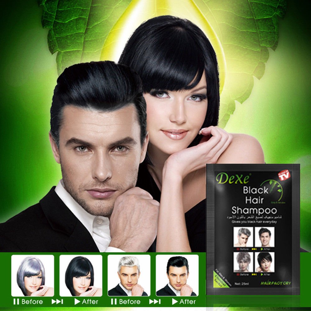 10x 25ml Dexe Black Hair Magic Shampoo Unisex Latest Batch 2 Years Shelf life