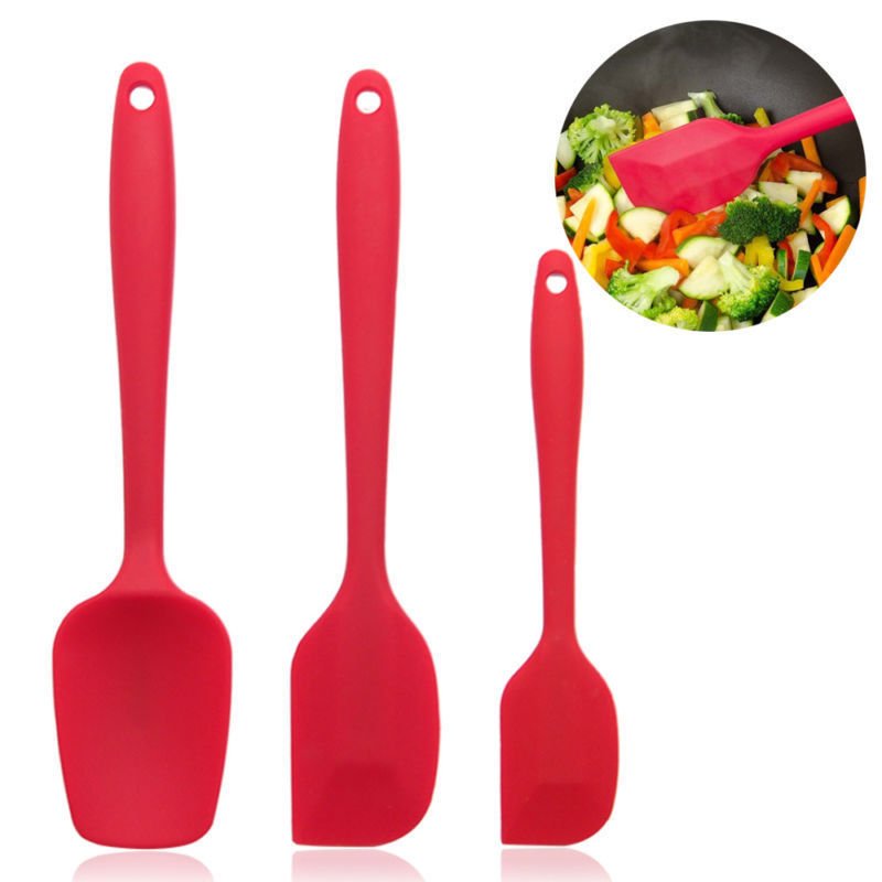 Rubber Spatula Non Stick Coating 20.6-25cm Cake Baking Mixing Spoon Silicone NEW