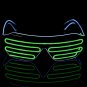 Glow LED Glasses Frame Voice Control Light Up Shutter Shades Rave Festival Party