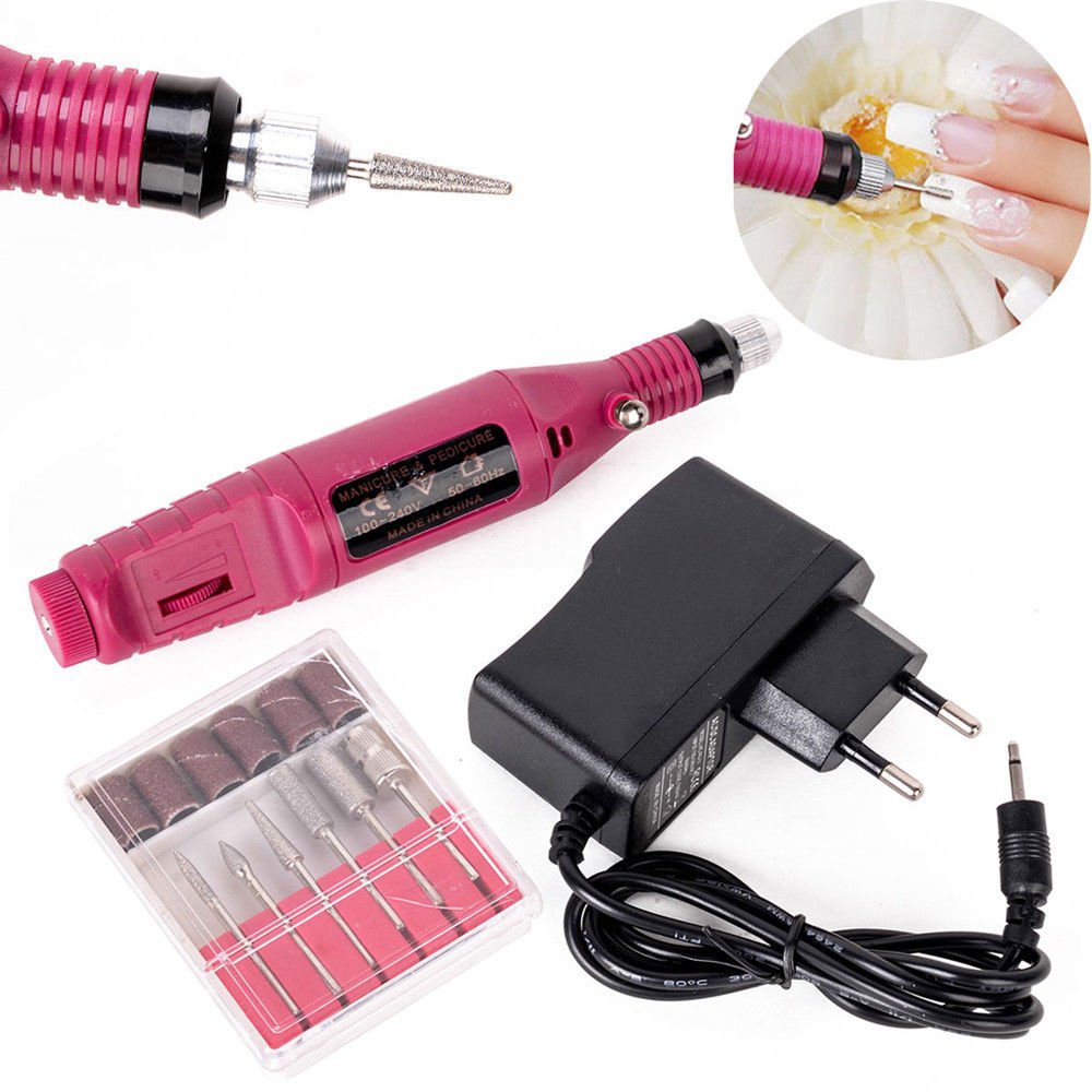 Nail File Art Electric DRILL File Acrylic Manicure Pedicure Portable Machine Kit