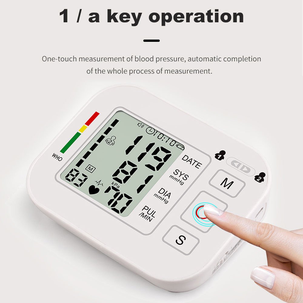 Automatic Blood Pressure Measurement LCD Upper Arm Heartbeat monitoring Monitor