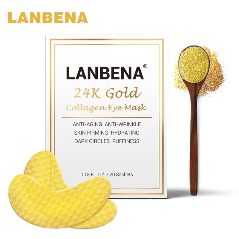 LANBENA Eye Mask 24K Gold Collagen Patches for the Eyes Anti Wrinkle Dark Circle