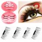 Reusable 4x False Eyelashes Natural Handmade Eye Lash Extension Double Magnetic