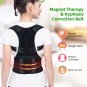 Magnetic Posture Corrector Support Back Shoulder Brace Belt For Men Women Black