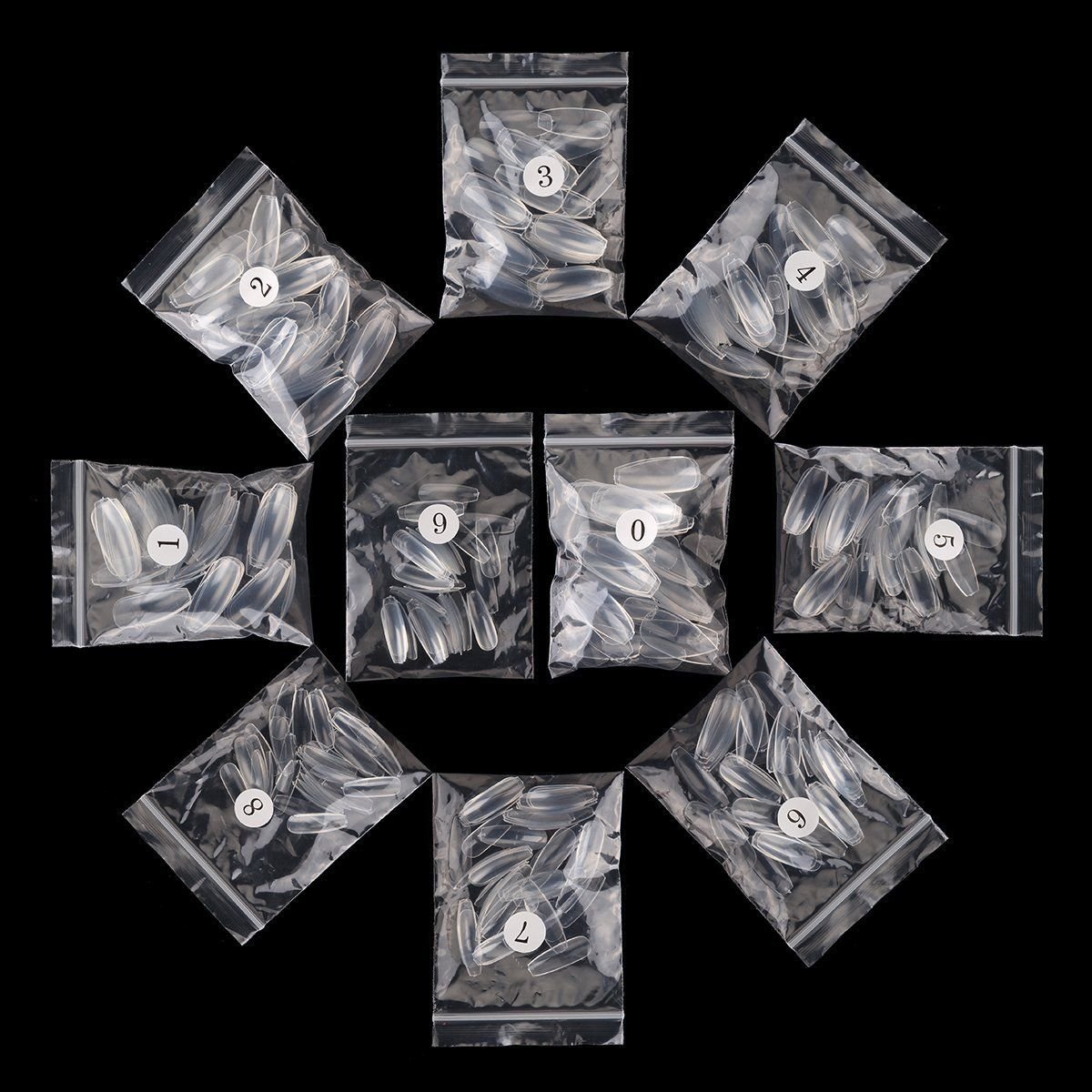 500pcs Quick Building Poly Builder Gel Mold Tips Finger Extension Nail Tool DIY