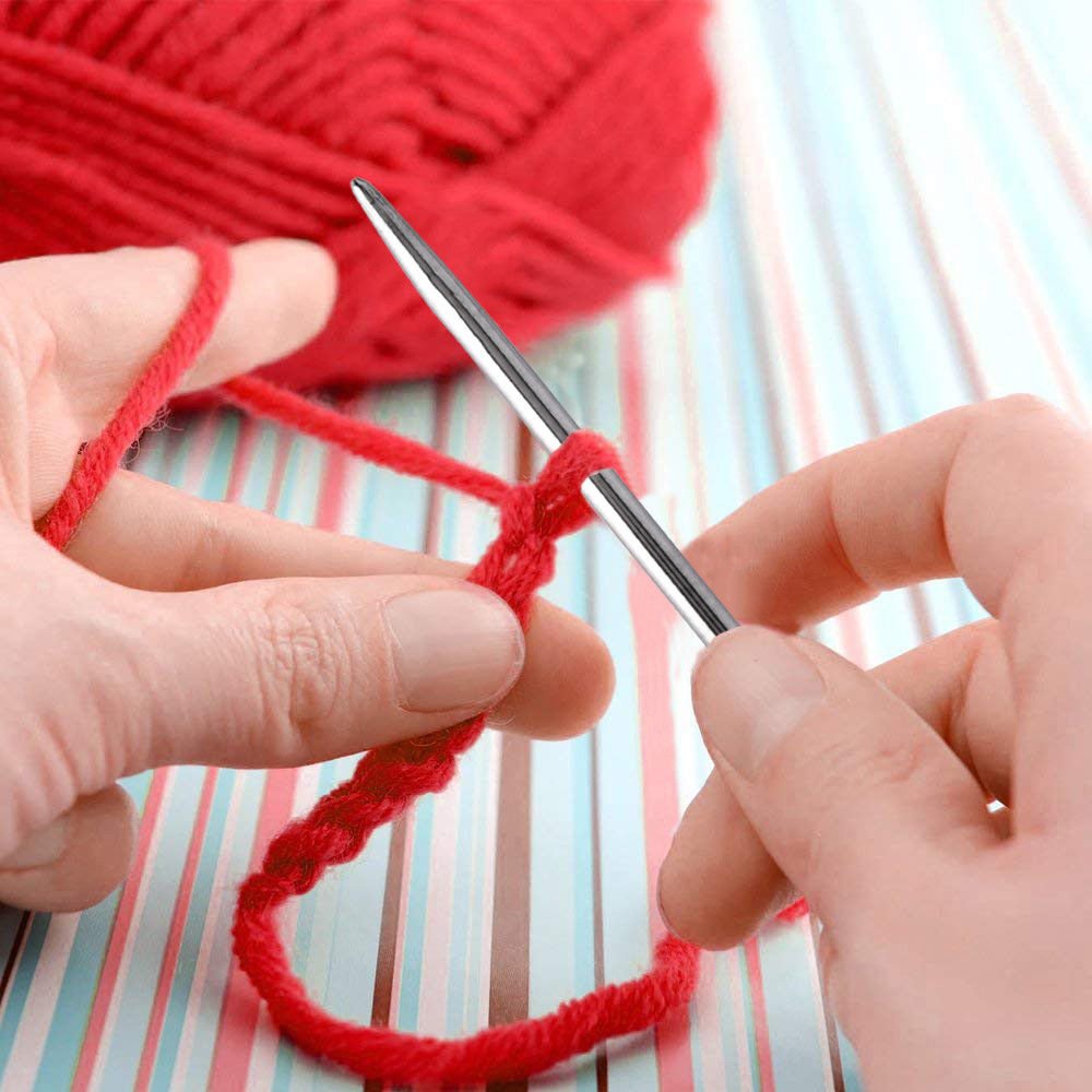 Needles Knitting Stainless Steel Circular Crochet Hook Set Weaving Needle Pins