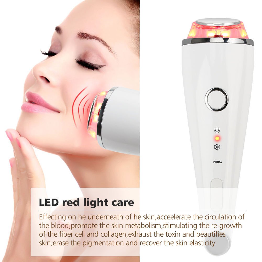 Hot&Cold Face Vibration Massage LED Therapy Hammer Anti Aging Beauty Instrument
