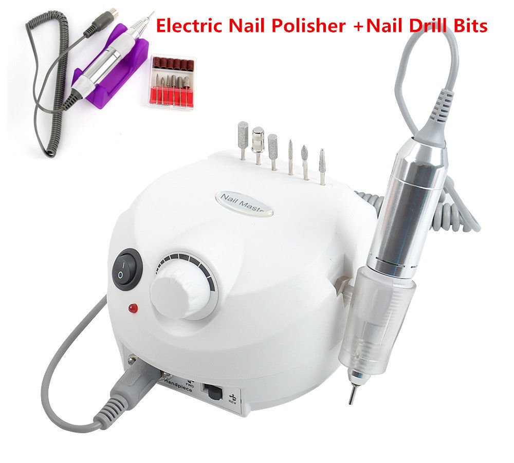 Nail Electric Art Drill File Machine Manicure Set Grinding Polishing Tool +Bits