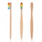 10x Medium-Bristle Bamboo Toothbrush Rainbow Wood Teeth Brush Fibre Wooden Hand