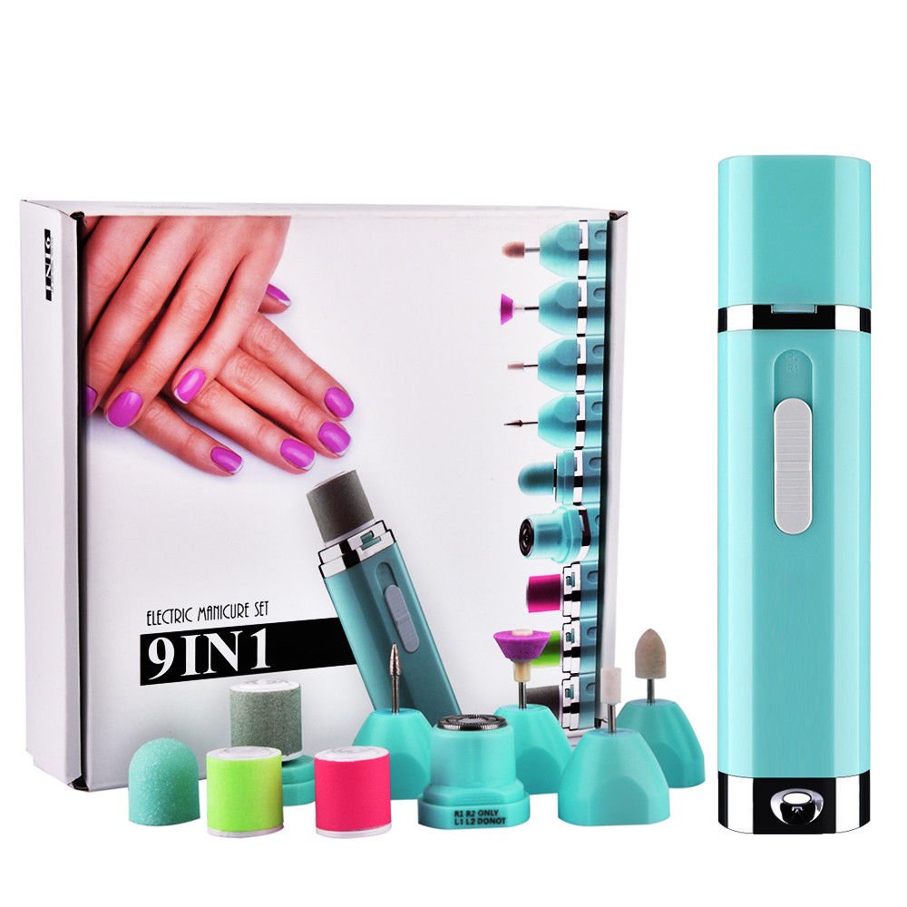 9 Bits Electric Nail File Drill Kit Tips Manicure Salon Pen Shape Set Beauty HOT