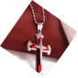 Firefighter Red Cross Necklaces Stainless Steel Chain Jewelry Free Shipping
