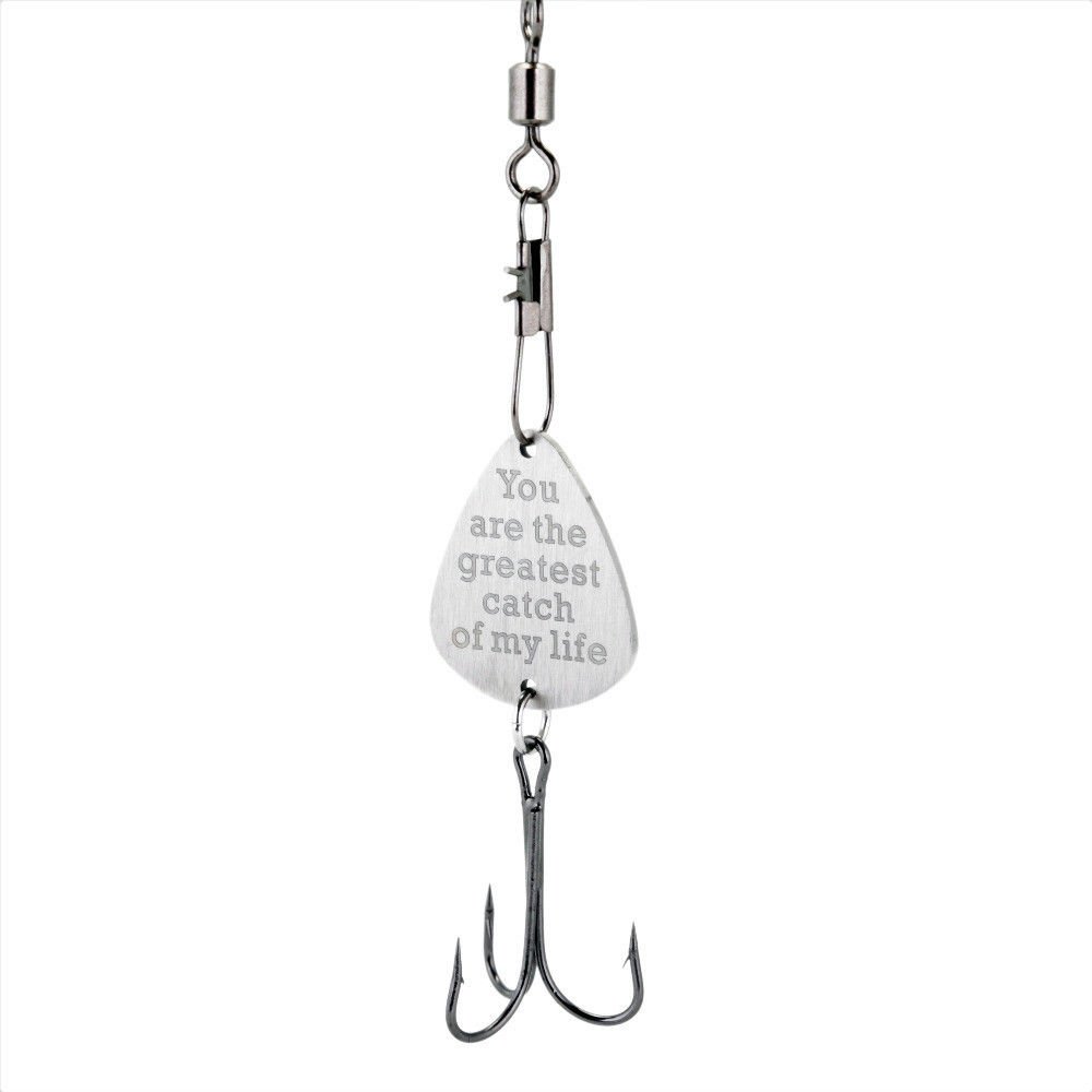 Fishing Lure Mens Gift Stainless Steel Key Ring Fish Hook Pendant Daddy Gifts