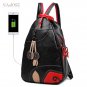 Womens Shoulder Bag High Quality Multifunction Fashion Leather Backpack Black