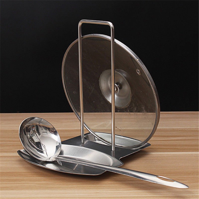 Spoon Rest Pot Lid Holder Stainless Steel Saucepan Organizer Kitchen Accessories