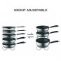 Heavy Duty Pan Rack Holder Organizer Adjustable 5 Tier Chrome Finish Rounded New