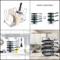 Heavy Duty Pan Rack Holder Organizer Adjustable 5 Tier Chrome Finish Rounded New