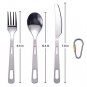 Titanium Utility Cutlery Set Durable Knife Fork Spoon Flatware Titanium Nontoxic
