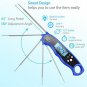 Cooking Thermometer w Collapsible Probe LCD for BBQ Grill Cooking Waterproof New