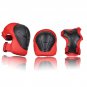 BMX Bike Knee Pads and Elbow Pads with Wrist Guards Protective Gear Kids Red NEW