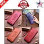Genuine Leather Wallet For Women Floral Long Zipper Large Capacity Classic Style
