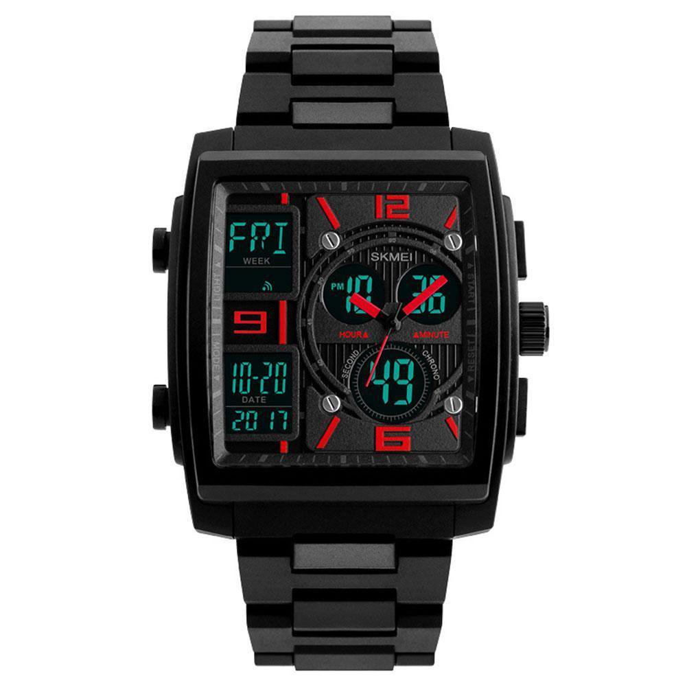 Large Square Mens Military Sport Analog Digital Outdoor No Waterproof WristWatch