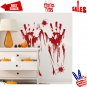 Horror Halloween Decoration Wall Stickers Bloody Fingerprint Blooding Handprint