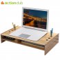 Wooden Computer Monitor Laptop Riser Desktop Organizer Space Saver Storage Box