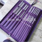 Set of 104 Crochet Hook Needles Set Stainless Steel Circular Knitting Tools New